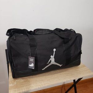 New Nike Air Jordan Jumpman Trainer Duffel GYM Bag Black Silver